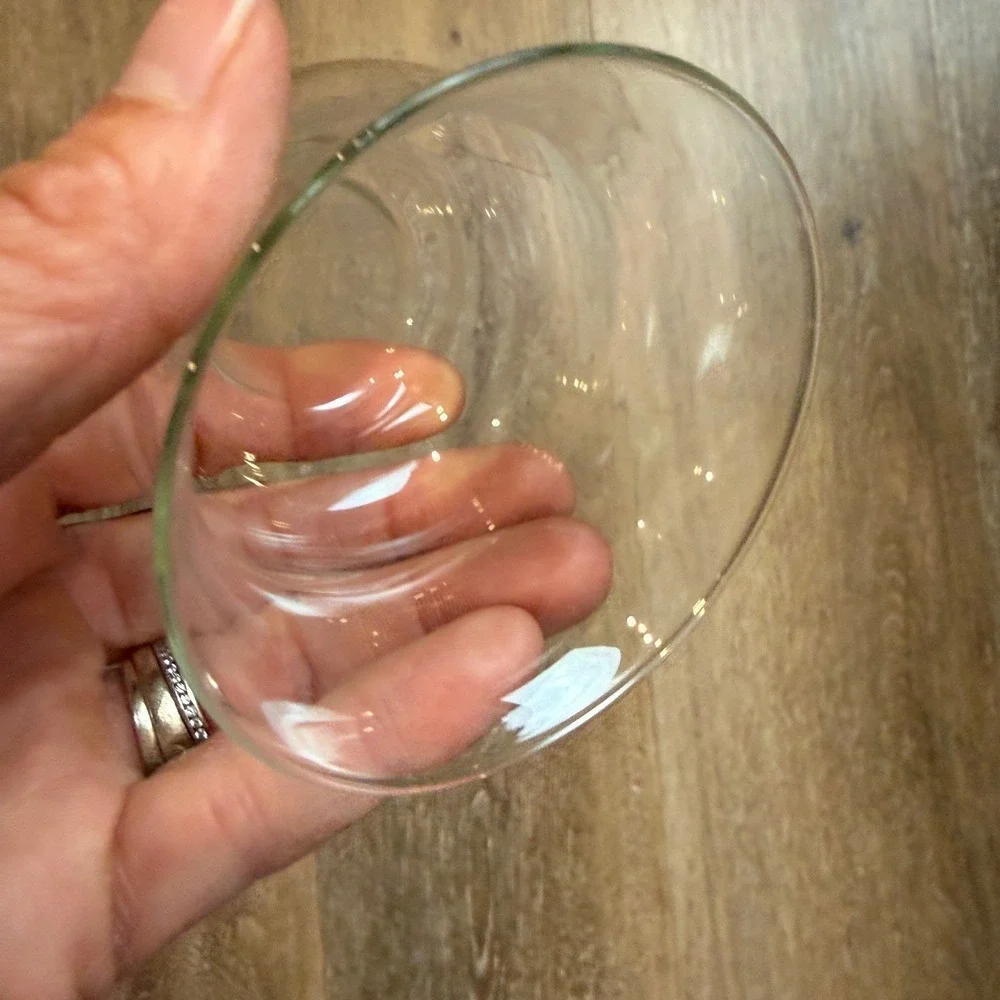 Vintage Set of 4 Clear Glass Smoke Bell Cloches 4.5